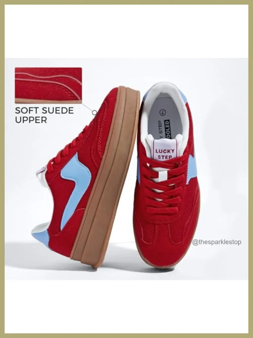 Women's Platform Fashion Sneakers Thick Sole Faux Leather Suede Lace-Up